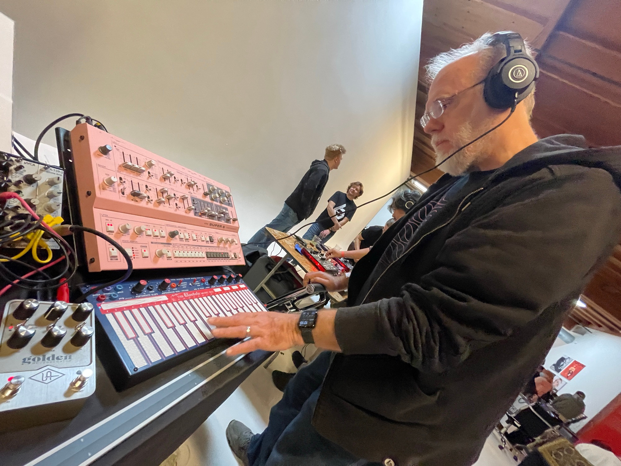 Tod at Buchla & Friends playing a synth